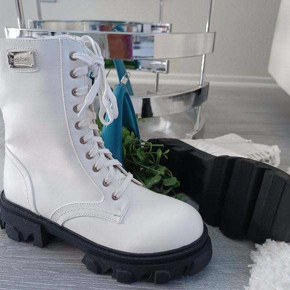 bebe Shoes - Womens BEBE Platform Combat Boots New 8-9.5- Whoo!
